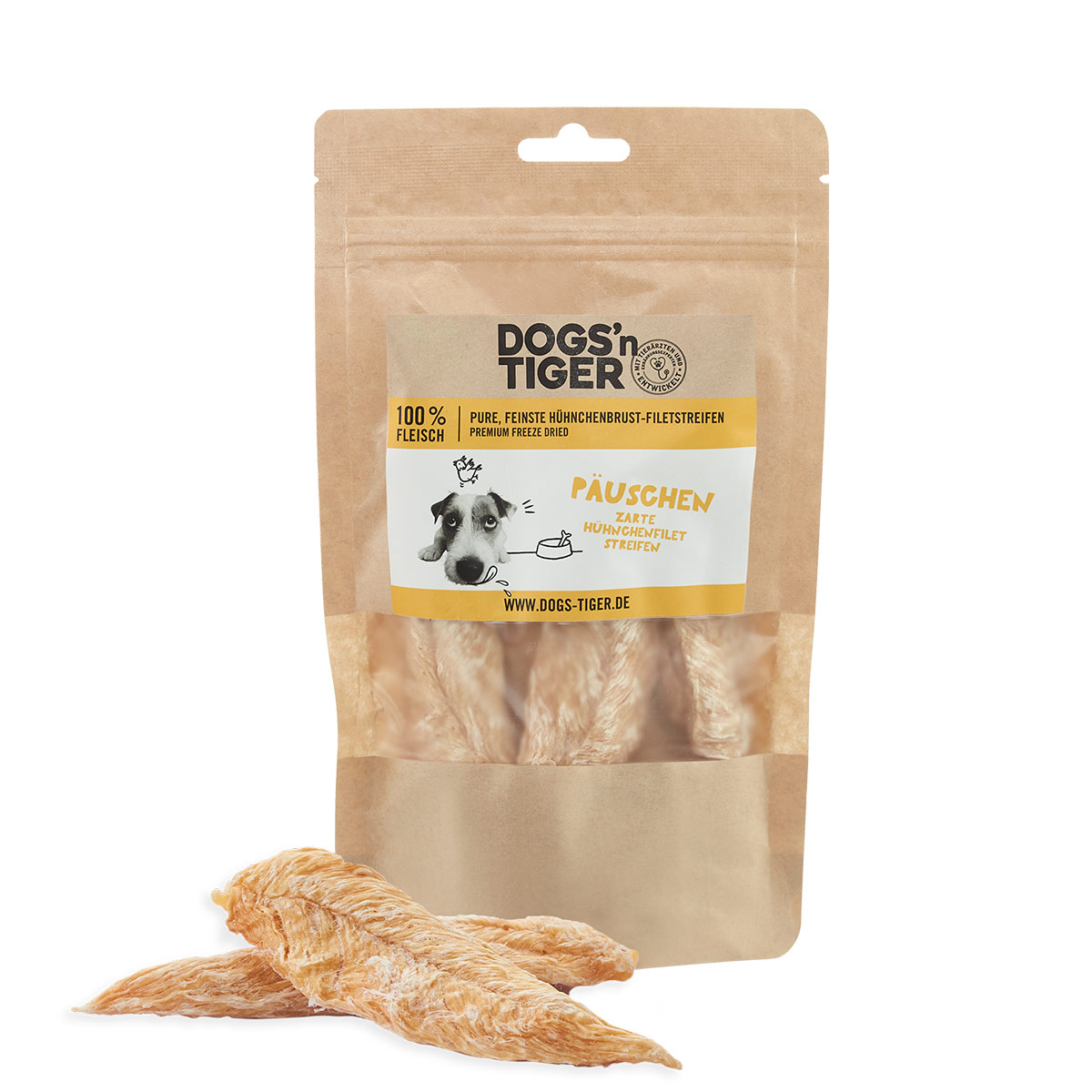 Dogs’n Tiger Päuschen gefriergetrocknetes Filet Huhn (L) 80g