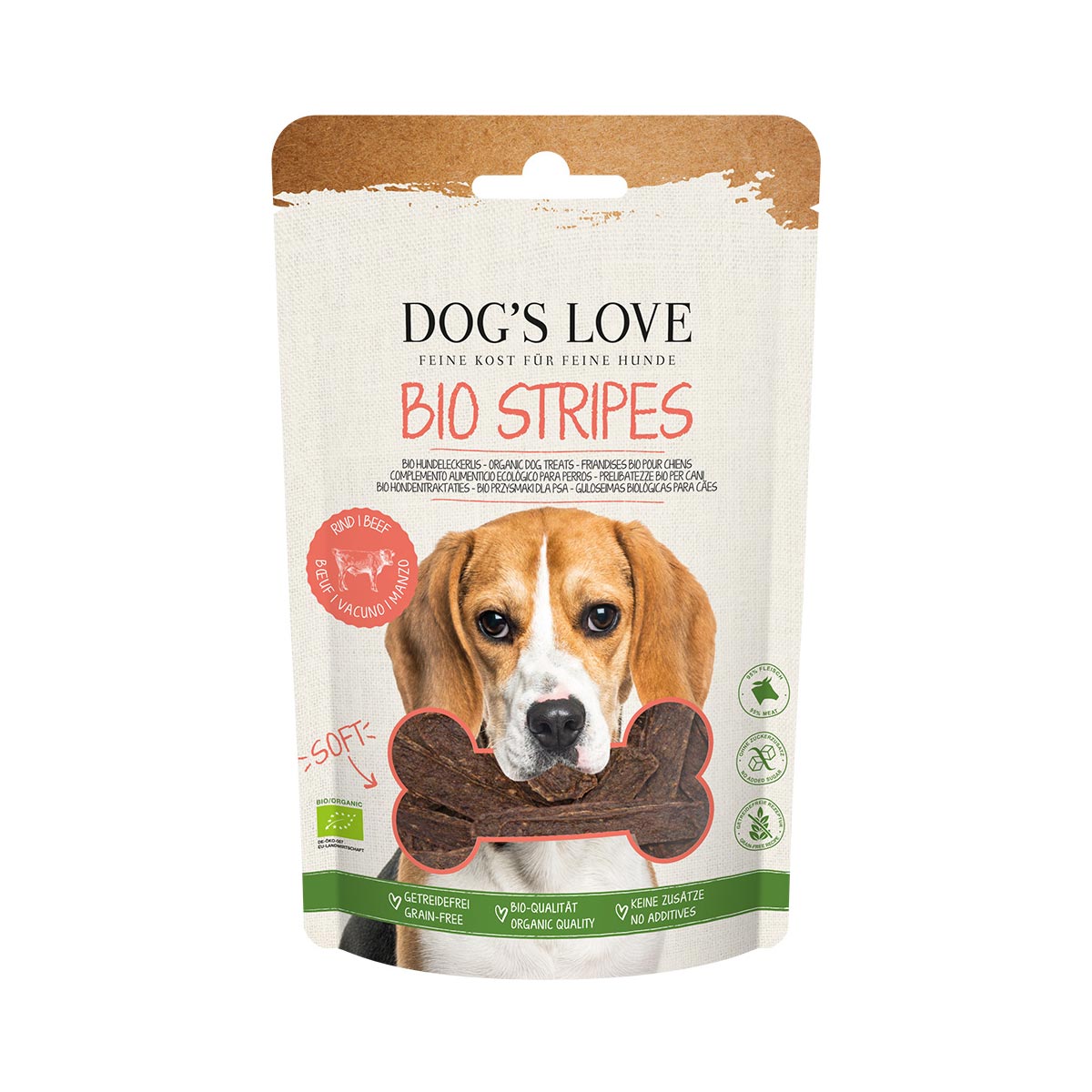 DOG'S LOVE SOFT Stripes BIO Rind 150 g