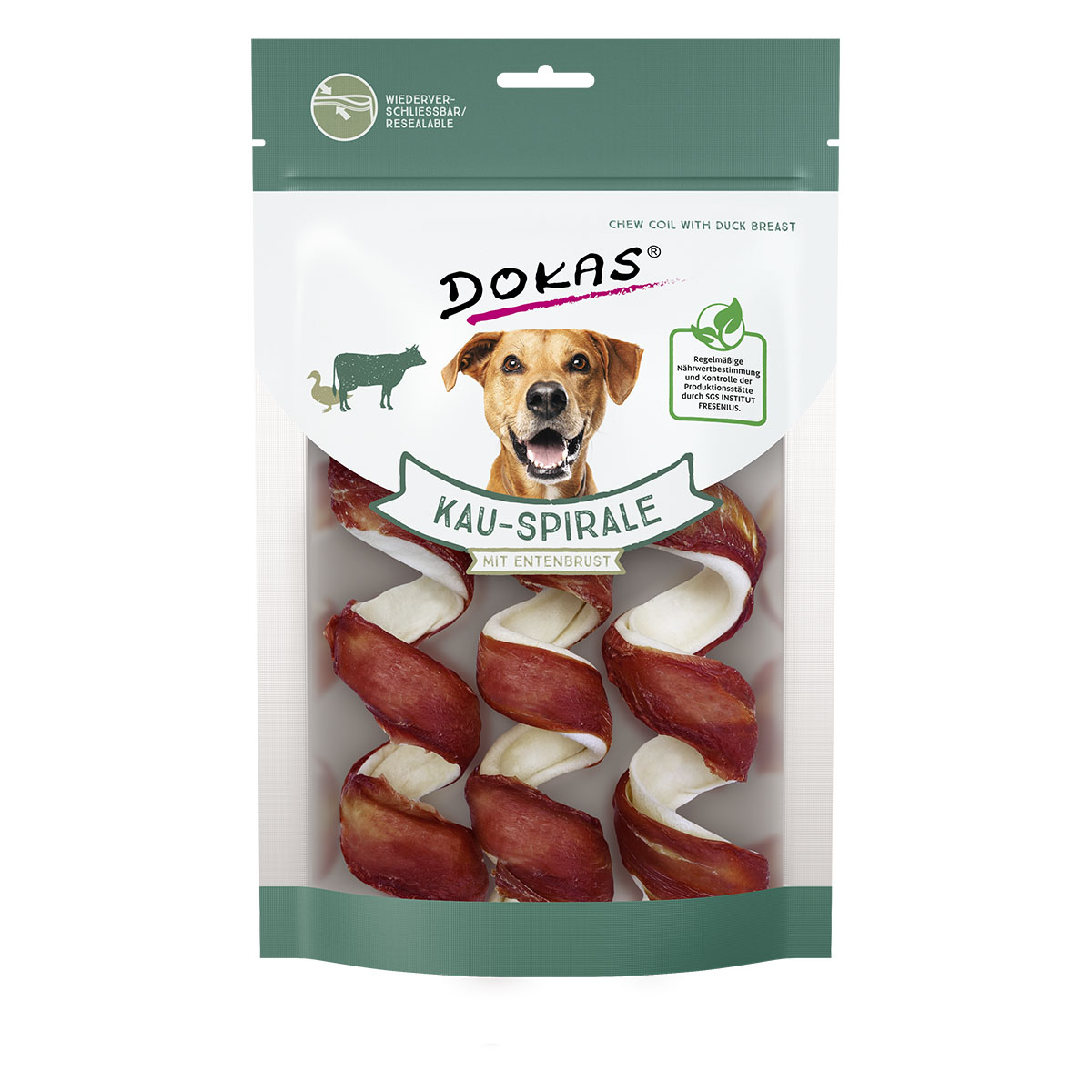 Dokas žvýkací spirála s kachními prsy, 3 ks, 110 g