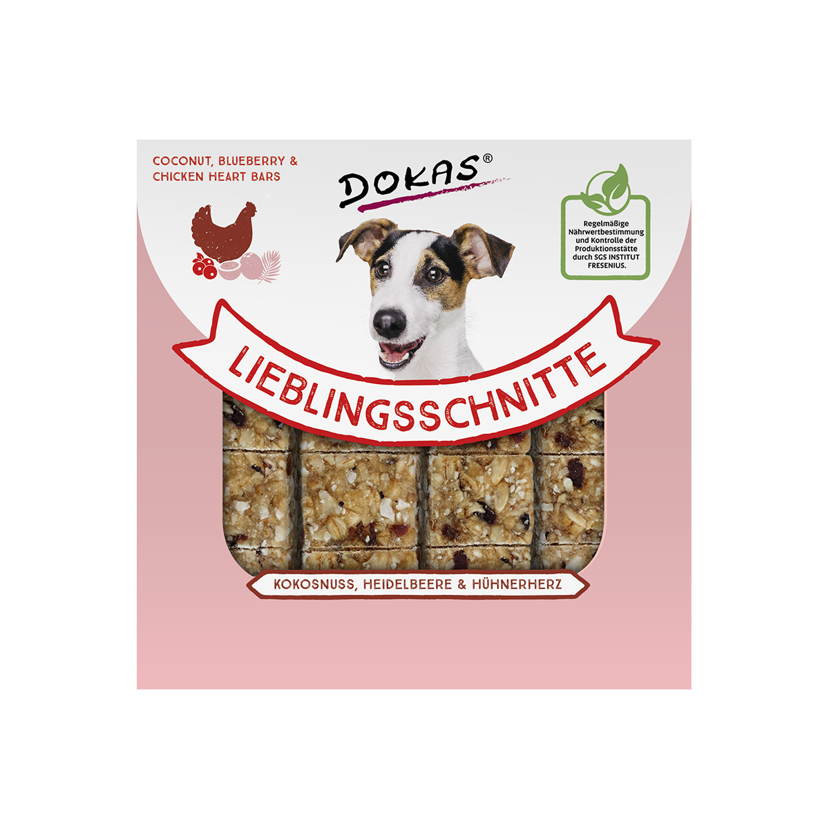 Dokas Lieblingsschnitte Kokosnuss, Heidelbeere, Hühnerherz 6x80g