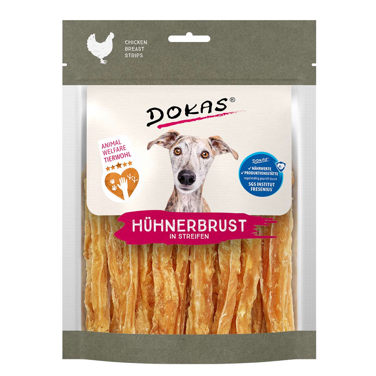Dokas s proužky kuřecích prsou 3× 170 g