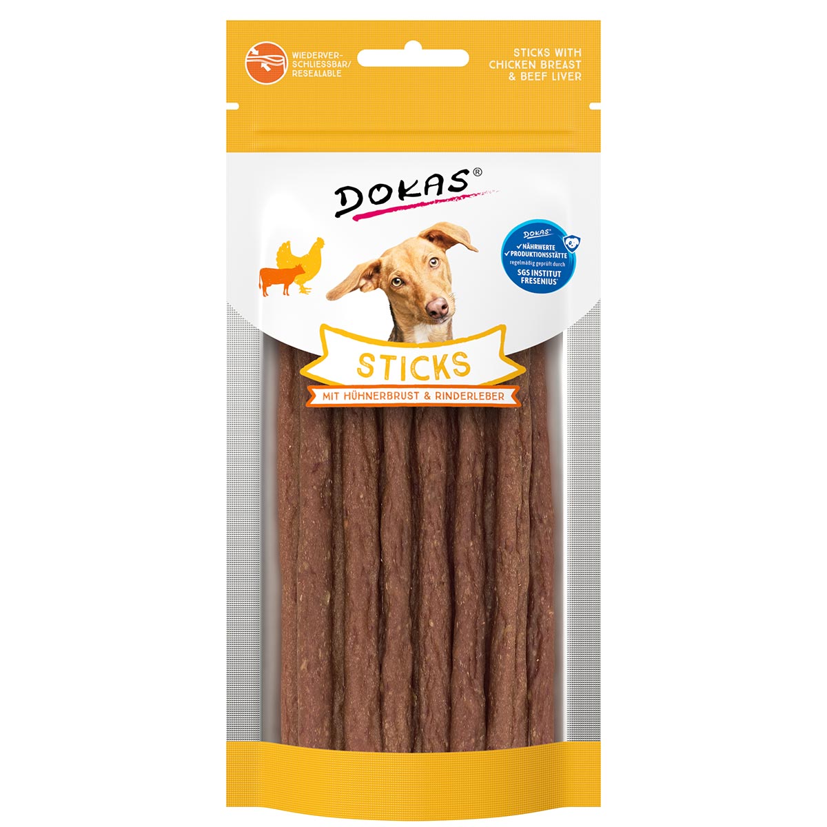 Dokas Sticks mit Hühnerbrust und Rinderleber