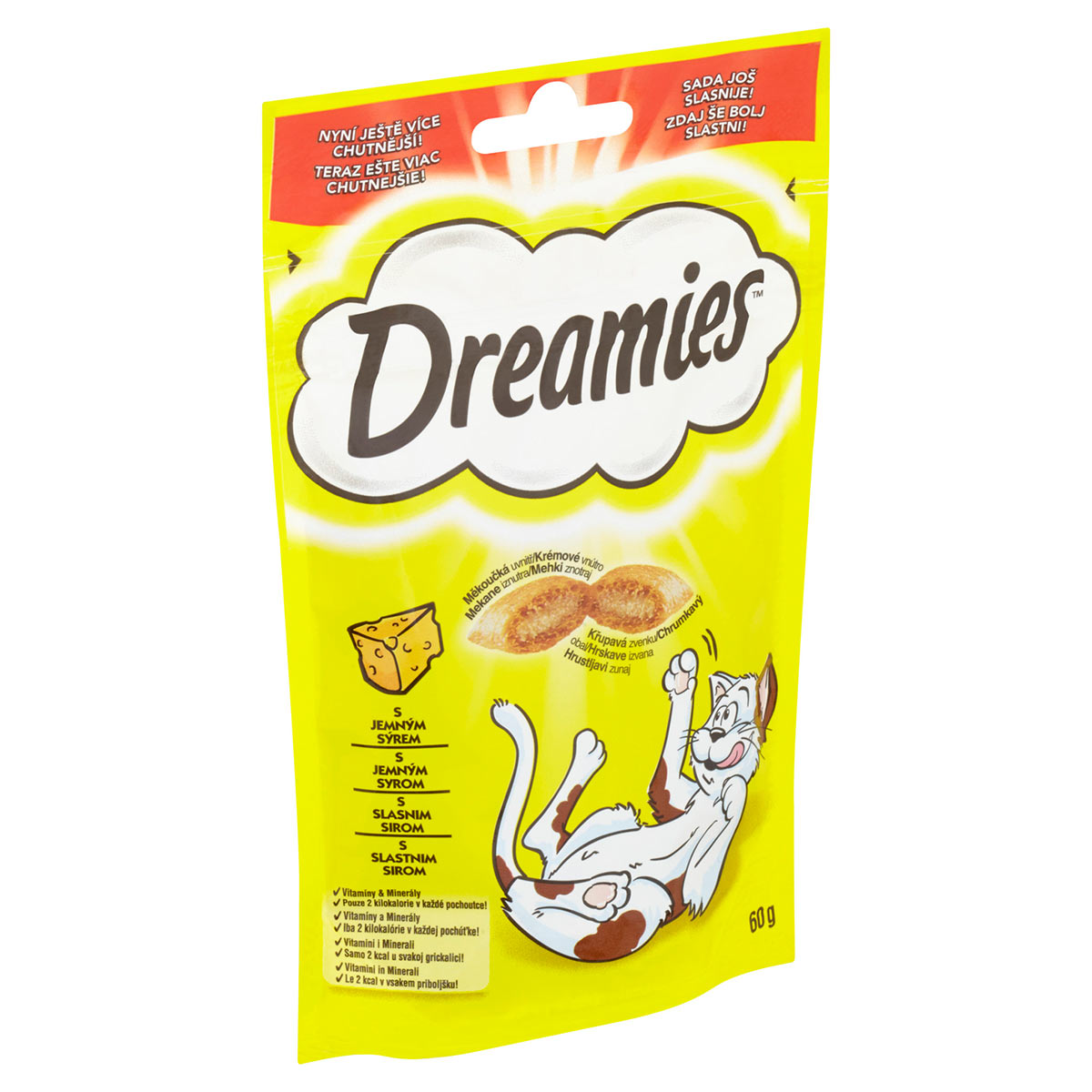 Levně Dreamies pamlsky s jemným sýrem pro kočky 60g