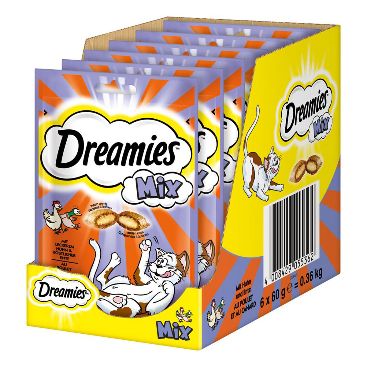 Levně Dreamies Mix s kuřecím a kachnou 6 × 60 g