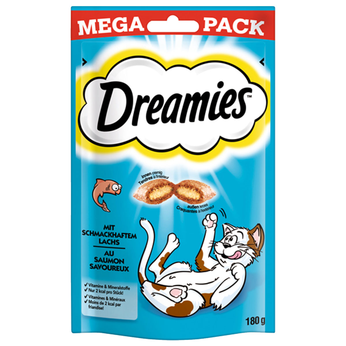 Levně Dreamies Mega Pack s lososem, 180 g