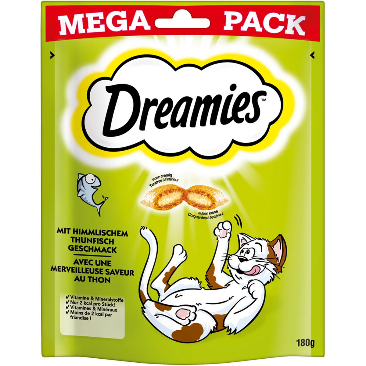 Levně DREAMIES Mega Pack s příchutí tuňáka, 180 g