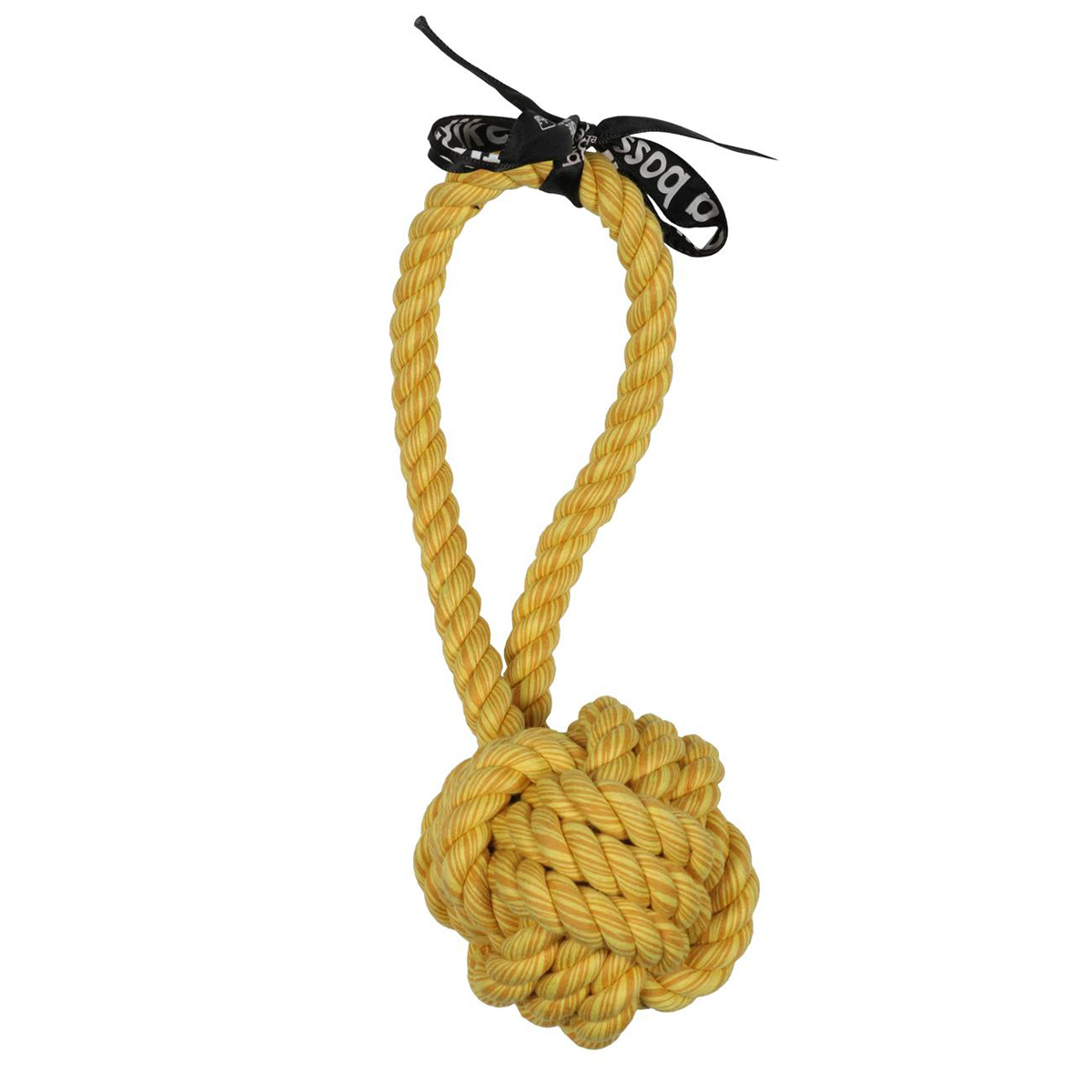 Ebi Bite Me – Are You Knots míček z lana na laně žlutý 20 cm