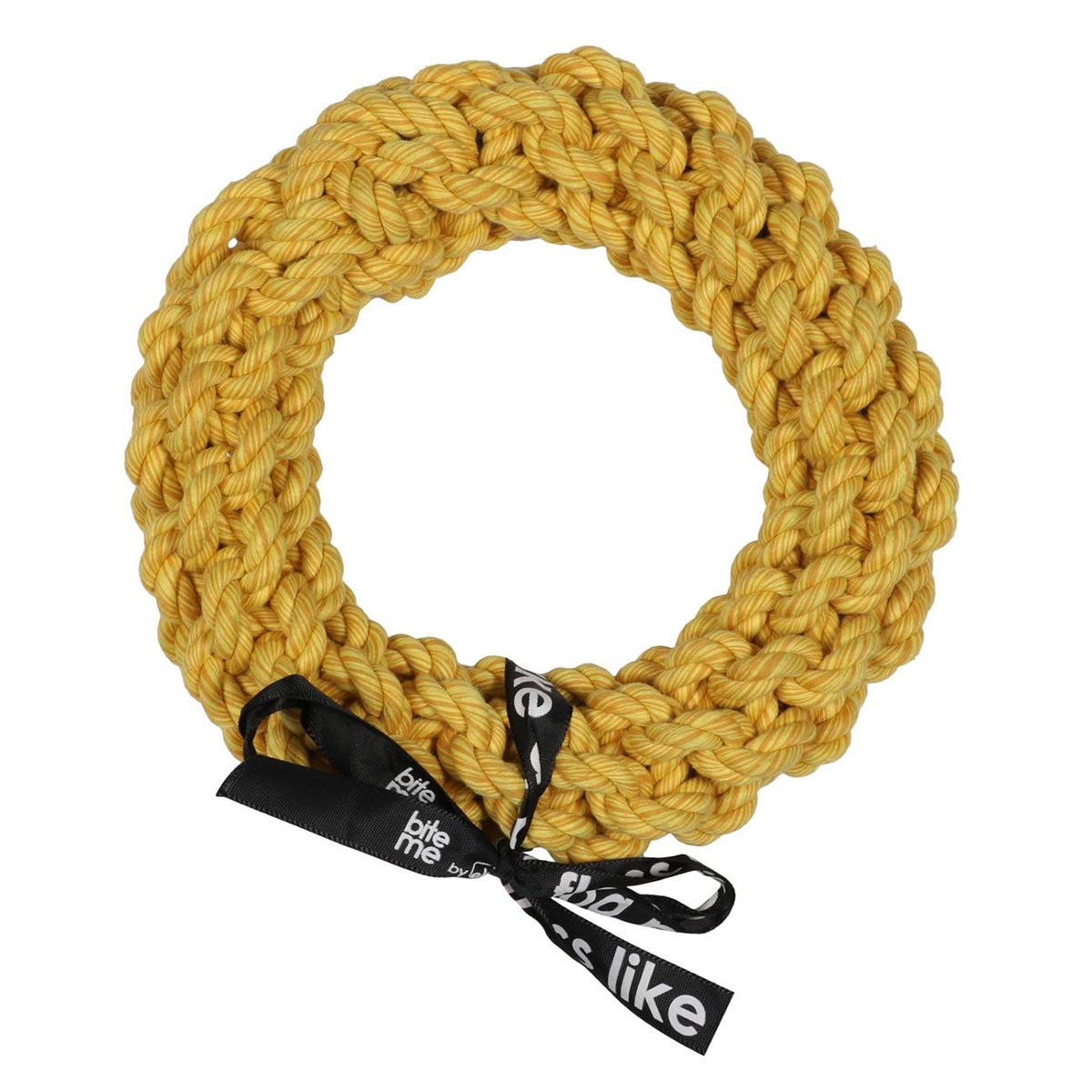Levně Ebi Bite Me – Da-Chain lano ve tvaru kroužku žluté Ø 18 cm