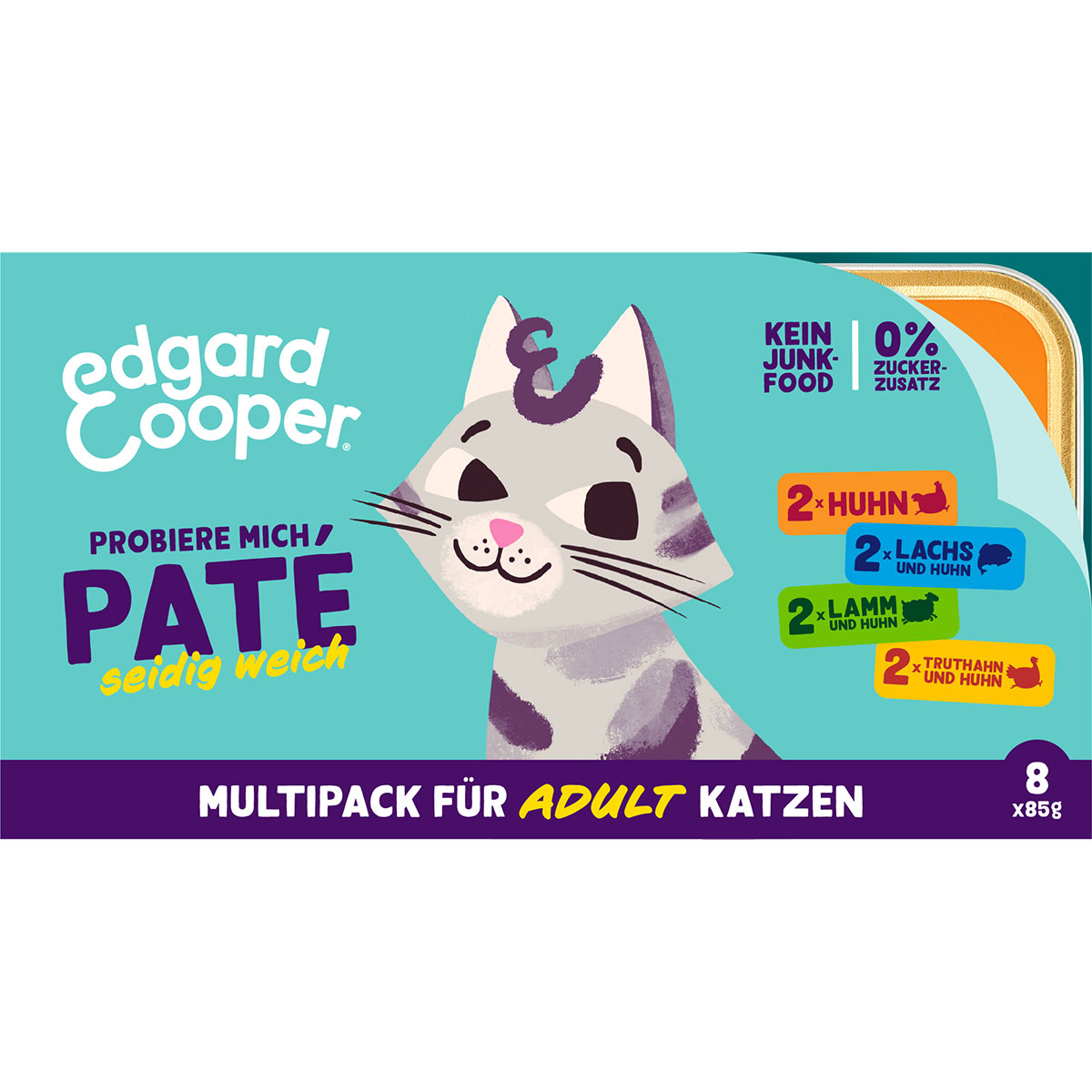 Edgard & Cooper Adult paštika pro dospělé kočky, variace chutí 32 × 85 g