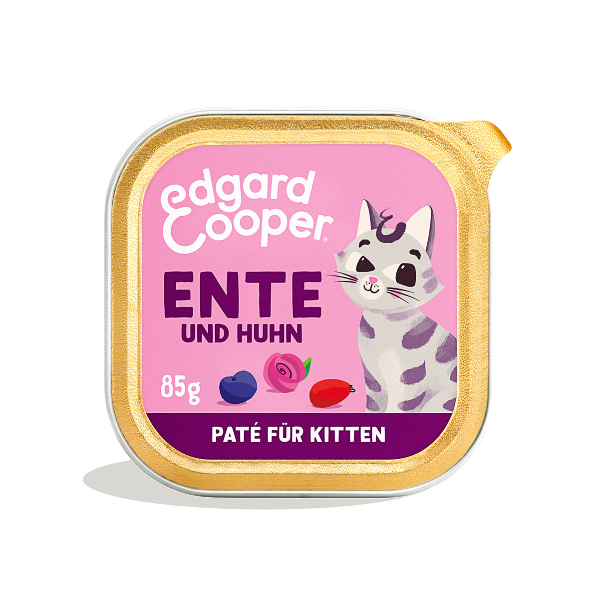 Edgard & Cooper Paté Kitten, kachna a kuře z volného chovu 8 × 85 g
