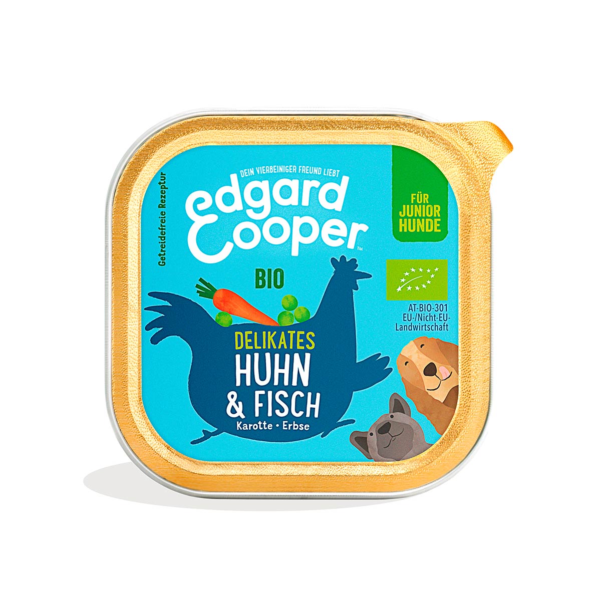 Edgard & Cooper Junior bio kuře a bio ryba 6× 100 g