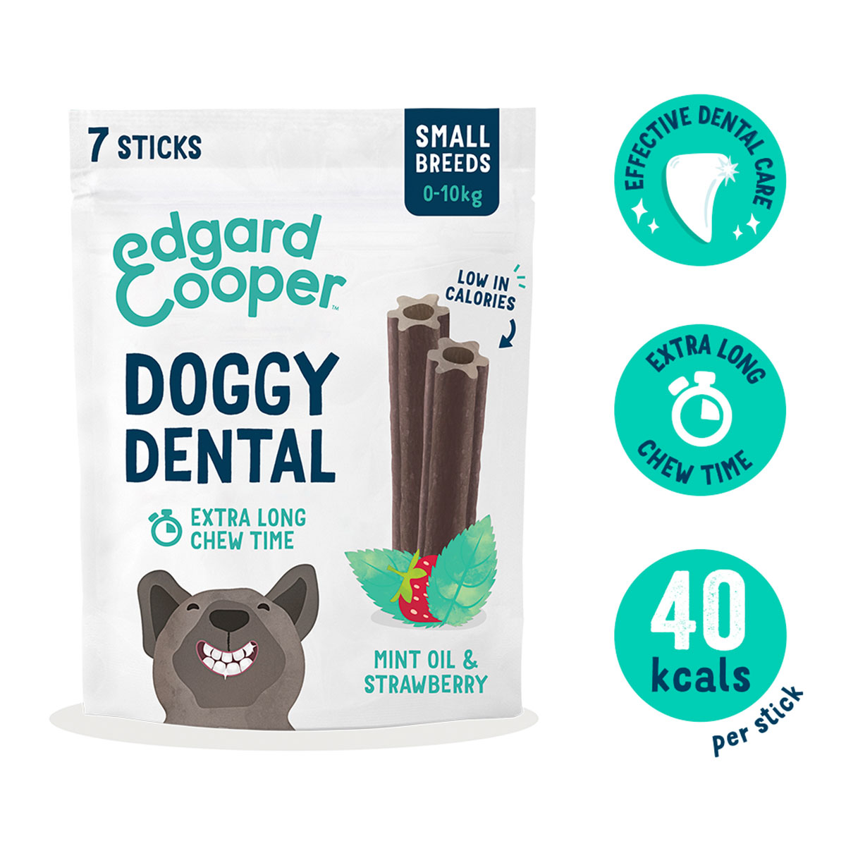 Edgard & Cooper Doggy Dental jahoda/máta S 105 g