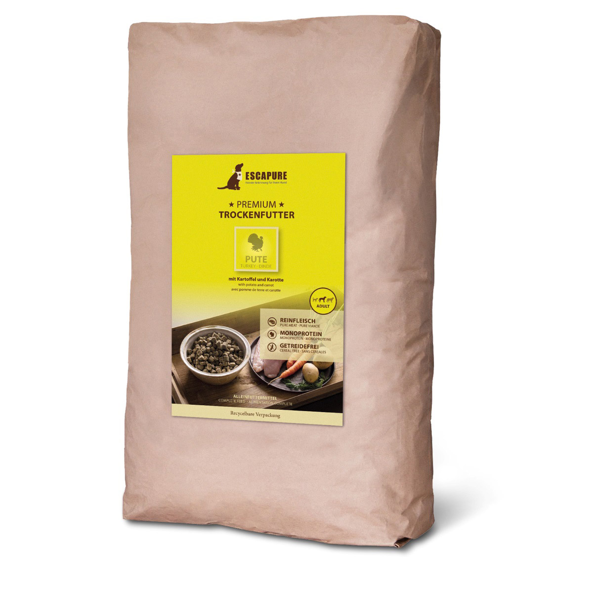 Escapure krůtí prémiové granule Adult 2 × 12 kg