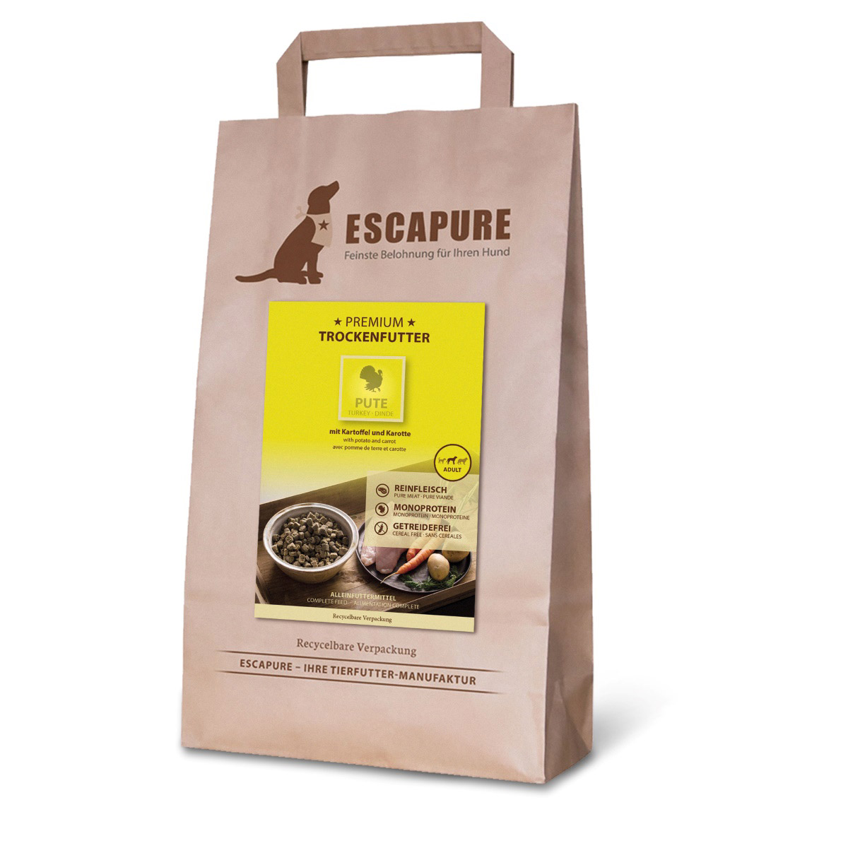 Levně Escapure krůtí prémiové granule Adult 1,5 kg