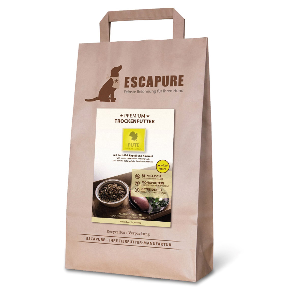 Levně Escapure prémiové granule pro štěňata s krůtím masem 1,5 kg