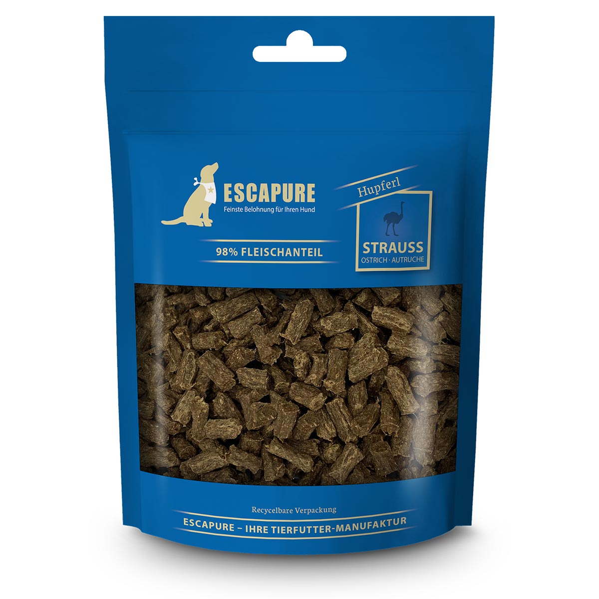 Levně ESCAPURE pštrosí pamlsky 150 g