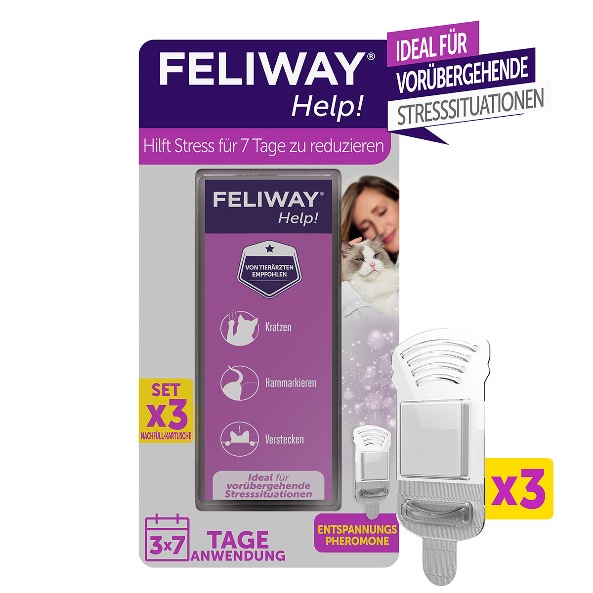 Levně FELIWAY Help! náhradní balení, s 3 kartušemi s feromony