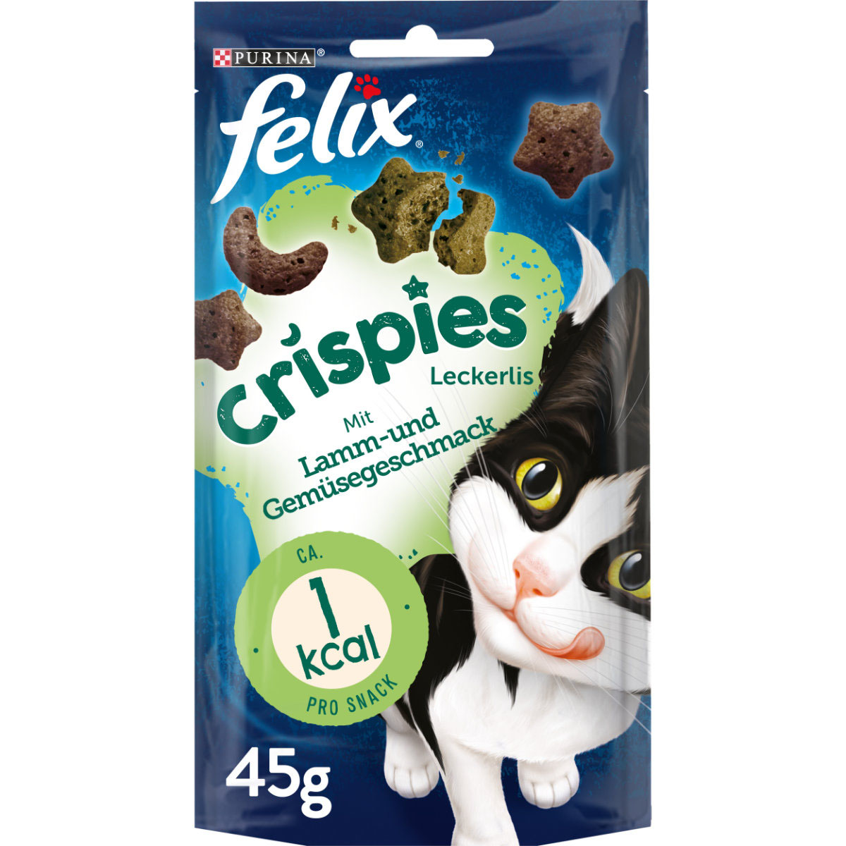 Felix Crispies s příchutí jehněčího masa a zeleniny 8 × 45 g