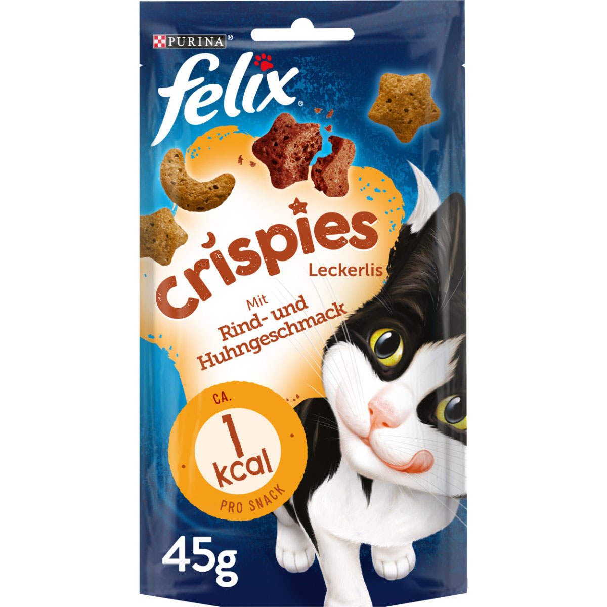 Felix Crispies příchuť hovězího a kuřecího masa 4 × 45 g