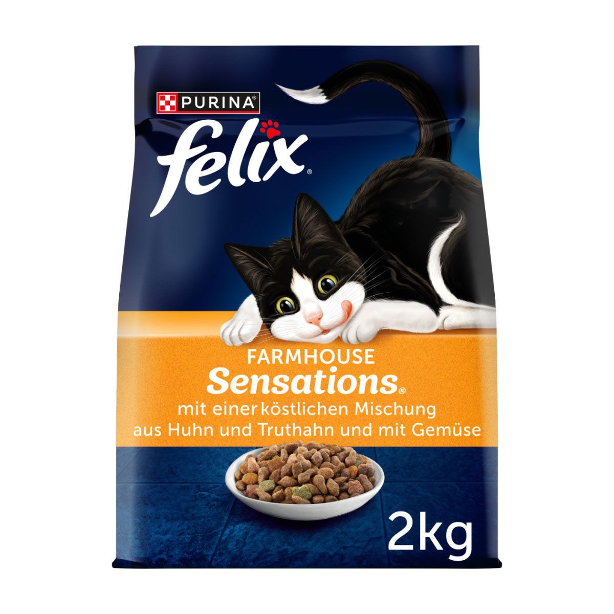 Levně Felix Farmhouse Sensations s kuřecím a krůtím masem a zeleninou 2 kg