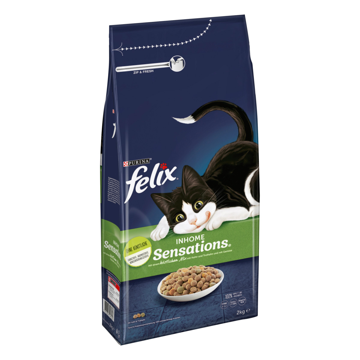 Felix Inhome Sensations s kuřecím masem a zeleninou 4 × 2 kg