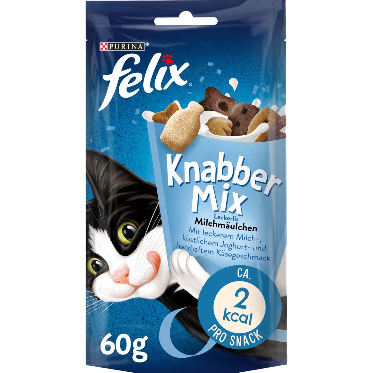 Levně FELIX KnabberMix mléčné pusinky s příchutí mléka, jogurtu a sýru 4 × 60 g