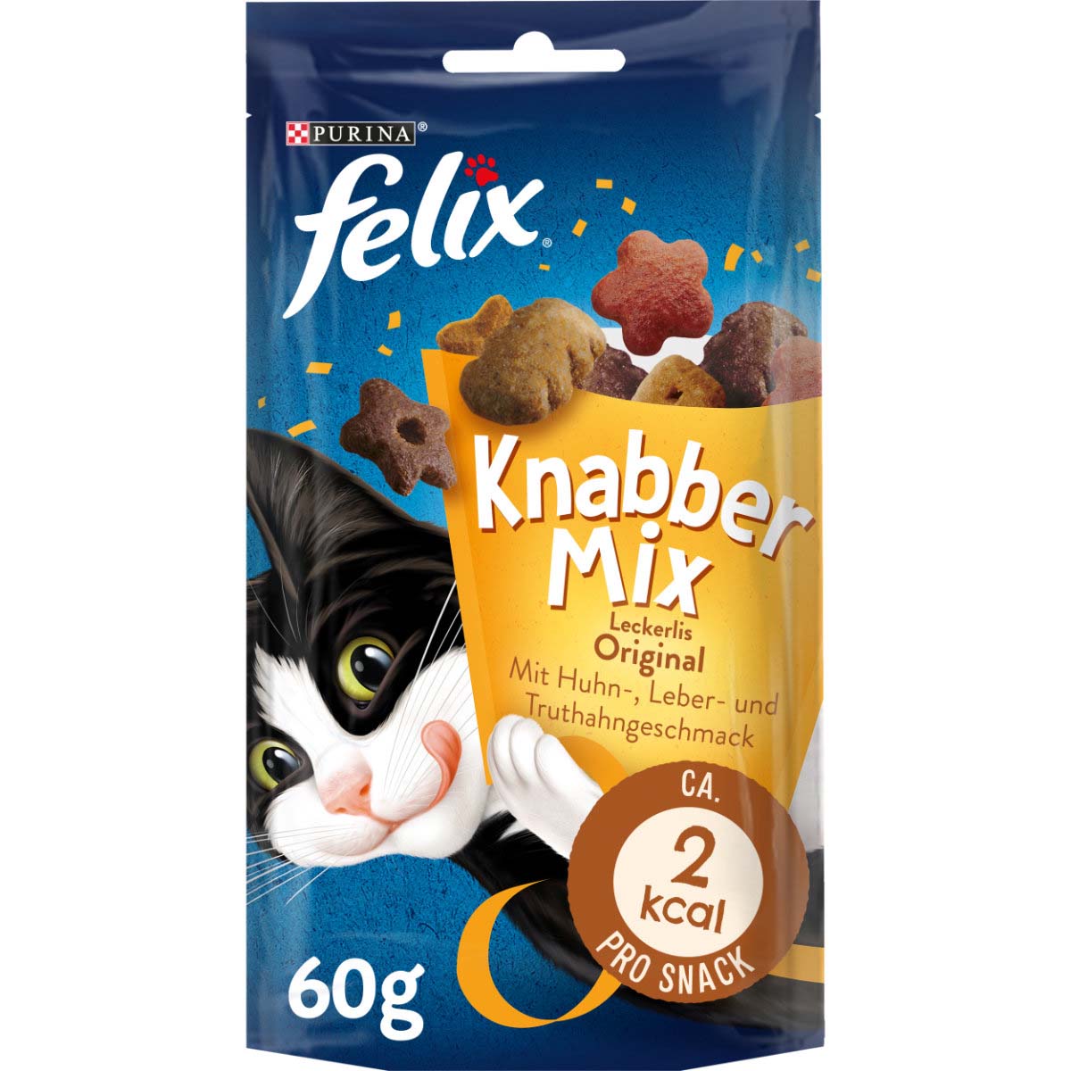 FELIX KnabberMix Original s příchutí kuřete, jater a krocana 4 × 60 g