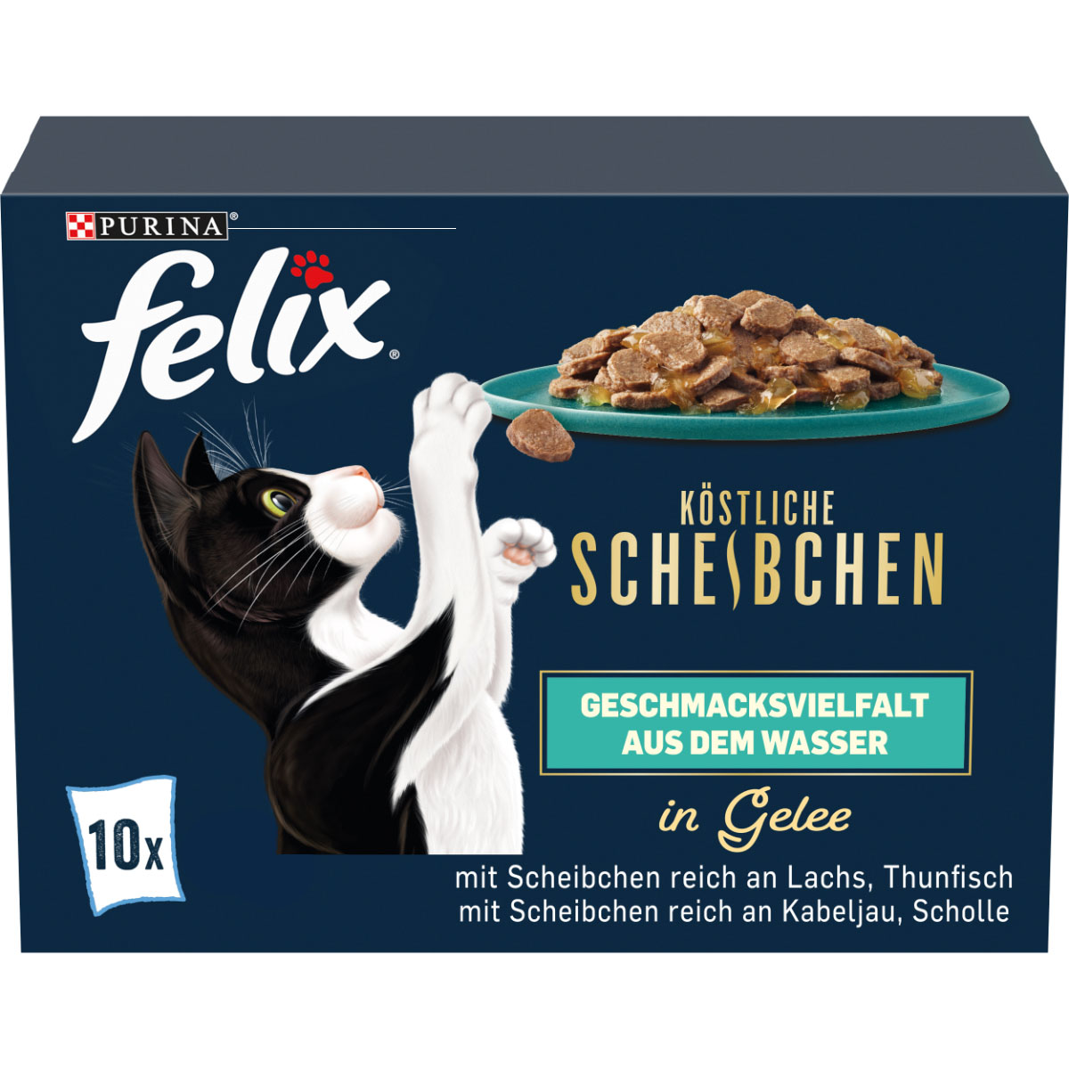 FELIX lahodné plátky rozmanitosti chutí z vody 10 × 80 g