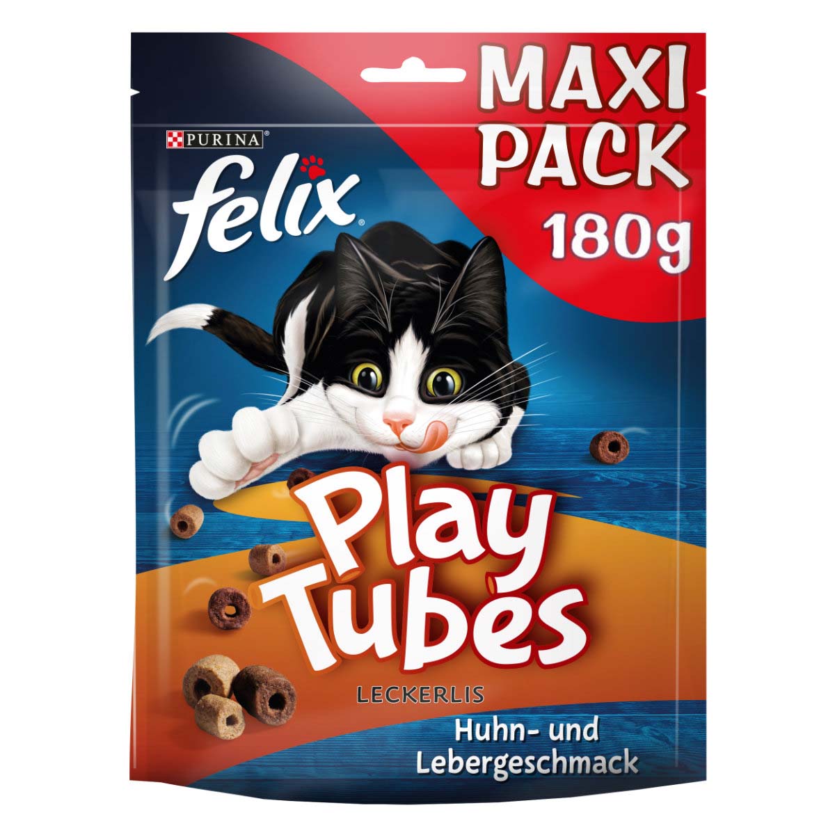 FELIX Play Tubes pamlsky pro kočky s kuřecím masem a játry 5 x 180 g