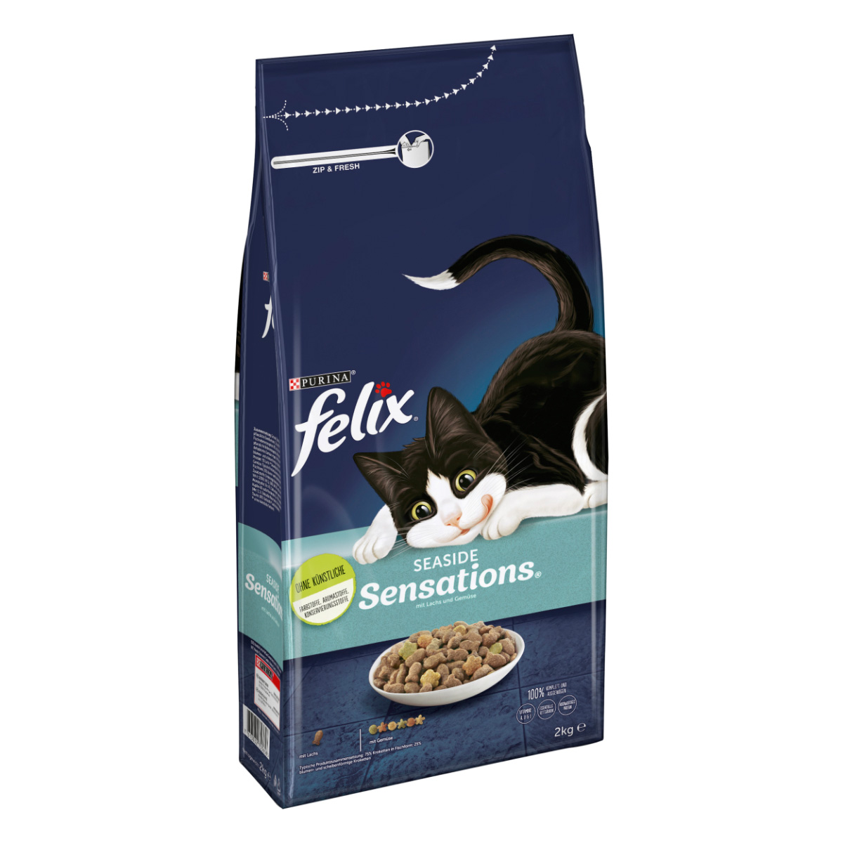 Felix Seaside Sensations losos, treska tmavá a zelenina 4 × 2 kg