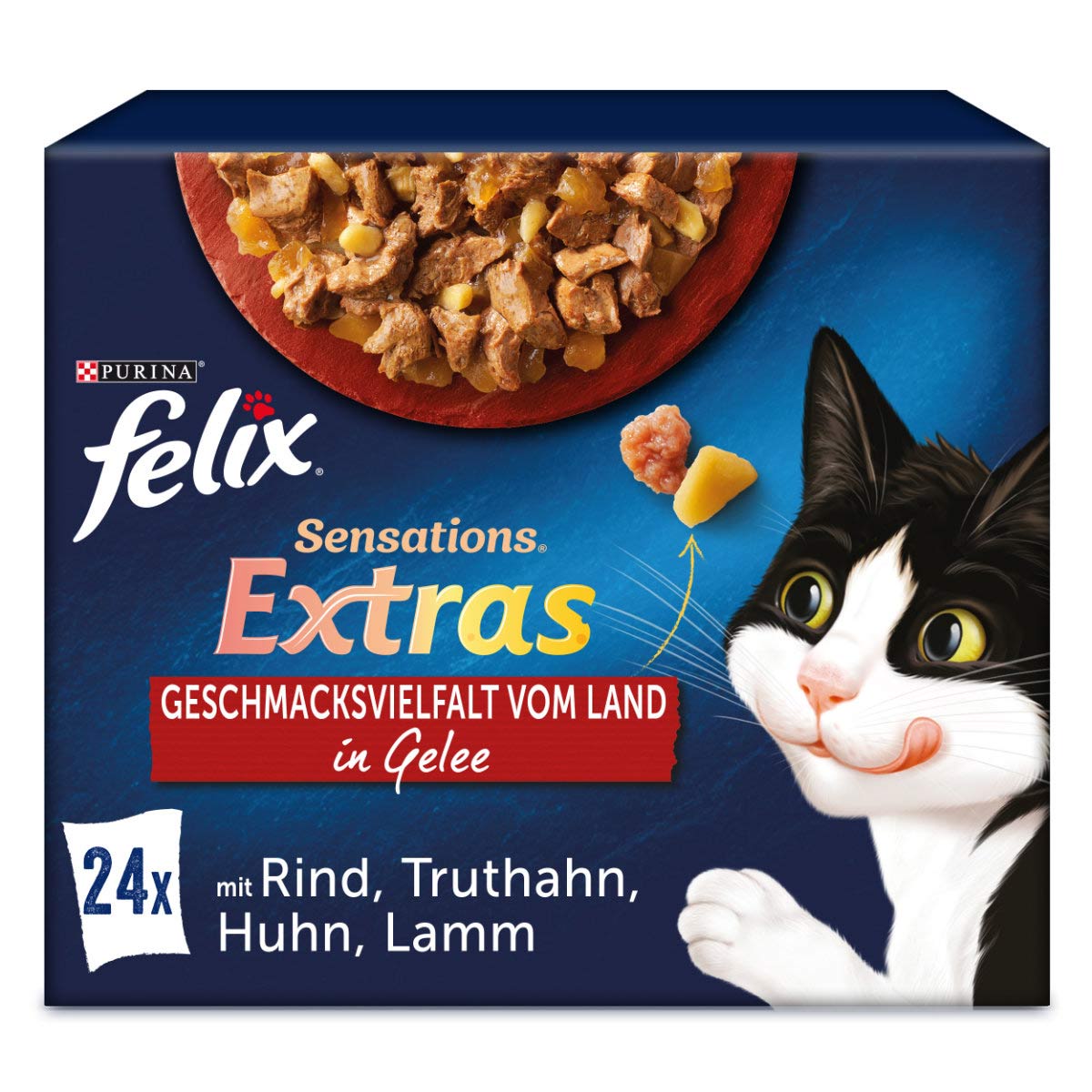 FELIX Sensations Extras v želé výběr z venkova, 24 × 85 g