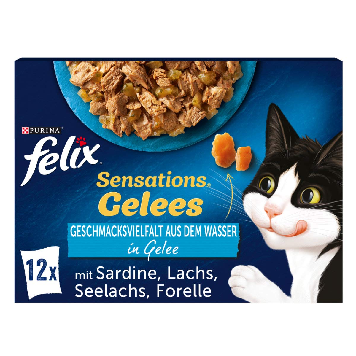 Levně FELIX Sensations želé výběr z vody, 12× 85 g