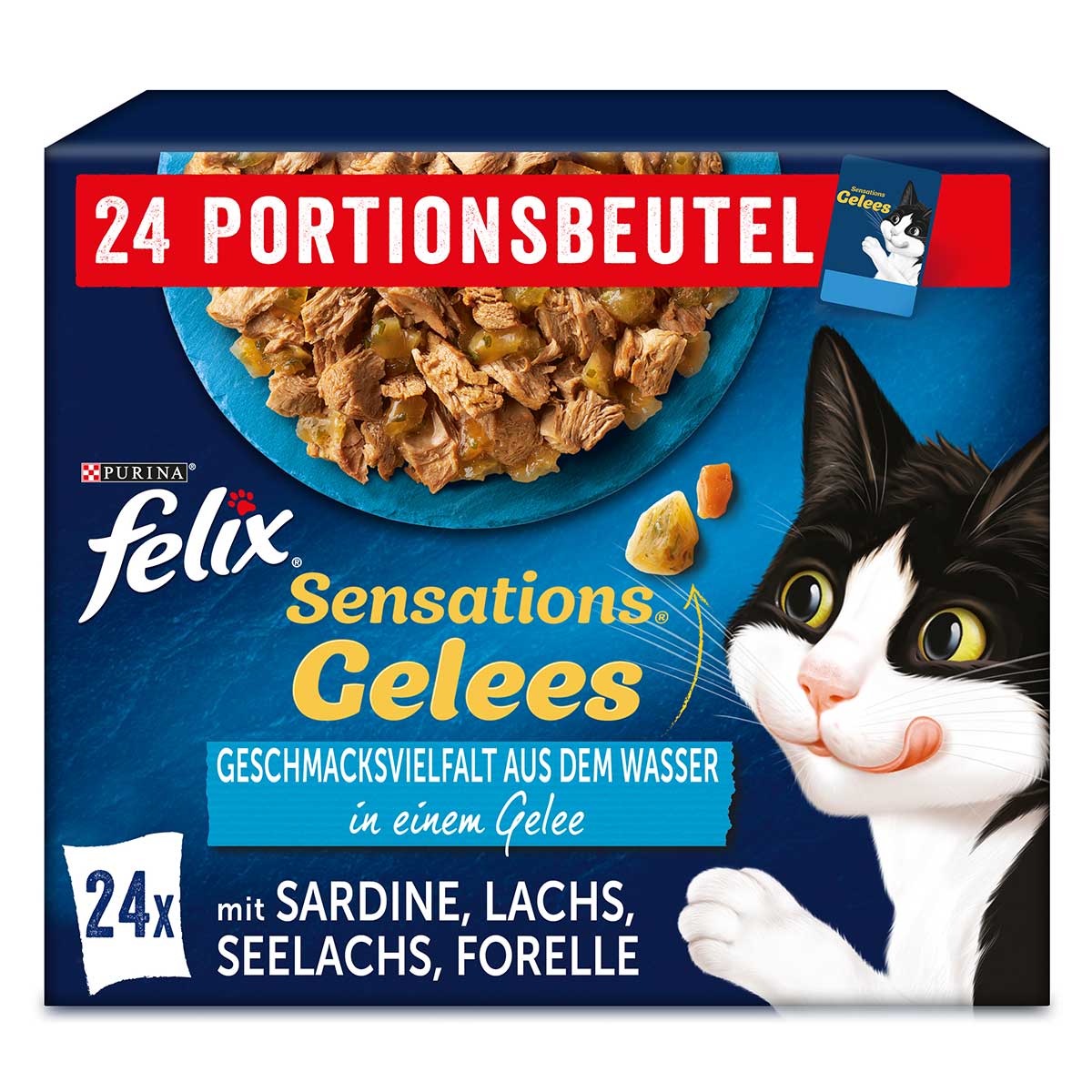 Levně FELIX Sensations želé výběr z vody, 24 × 85 g