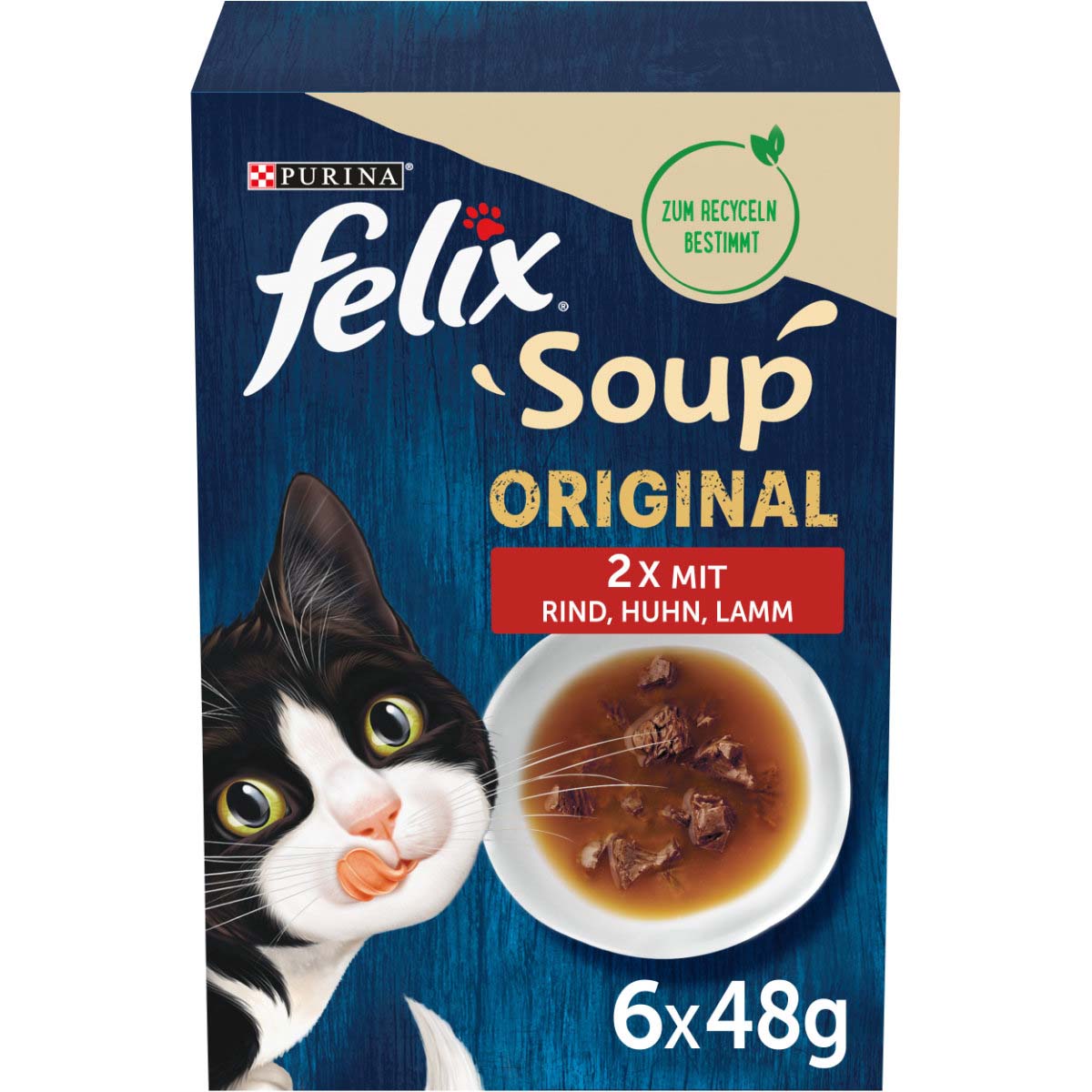 Levně FELIX Soup výběr z venkova s hovězím, kuřecím a jehněčím masem 48 × 48 g