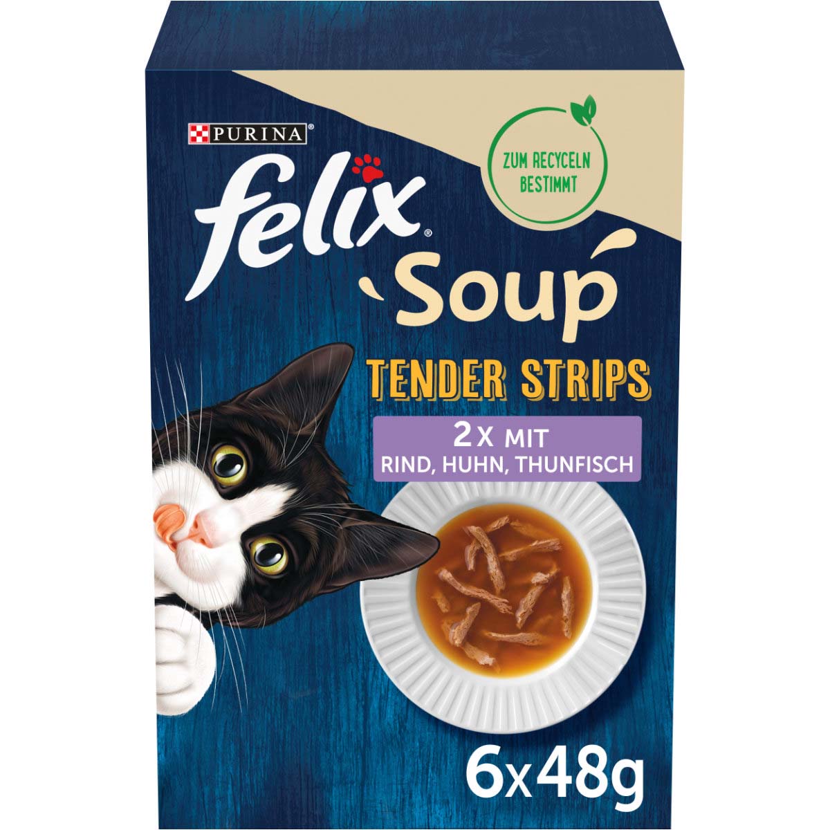 Levně FELIX Soup Tender Strips rozmanitost chutí 48 × 48 g