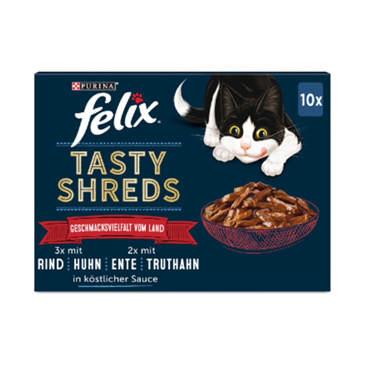 FELIX Tasty Shreds Geschmacksvielfalt vom Land 10x80g