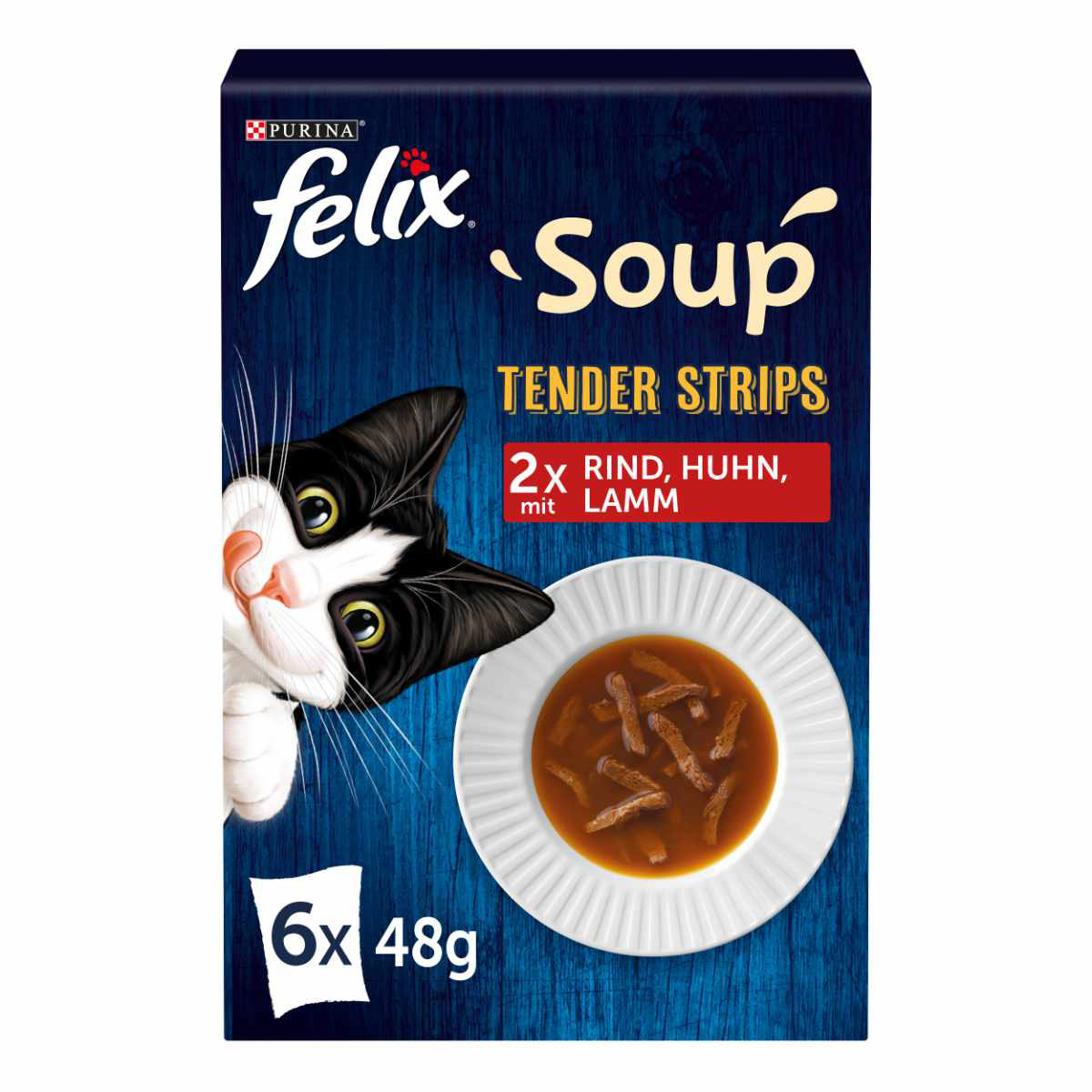 FELIX Soup Tender Strips rozmanitost z venkova 6 × 48 g