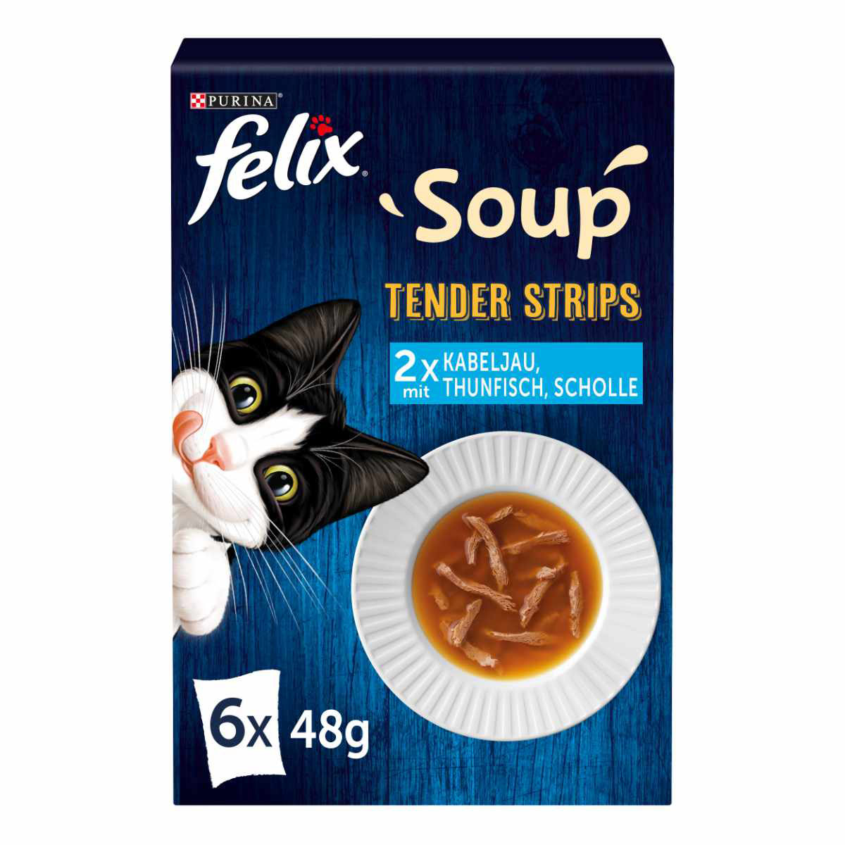 FELIX Soup Tender Strips rozmanitost z vody 48 × 48 g