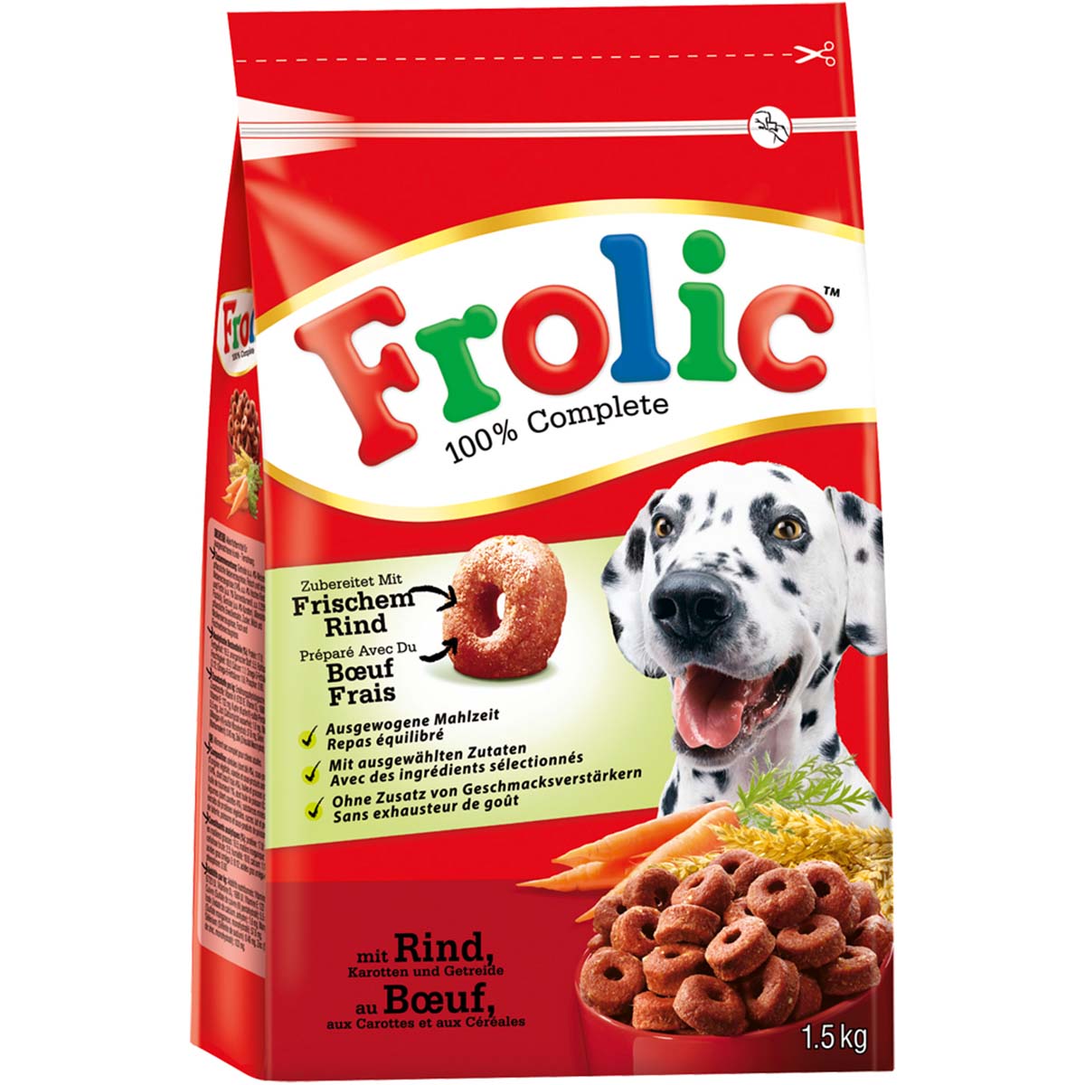 Levně Frolic 100% Complete & Balanced s hovězím masem 1,5 kg