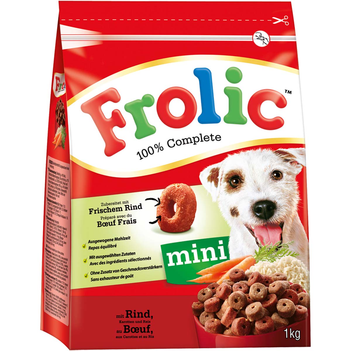 Levně Frolic Complete Mini hovězí, mrkev a rýže 1kg