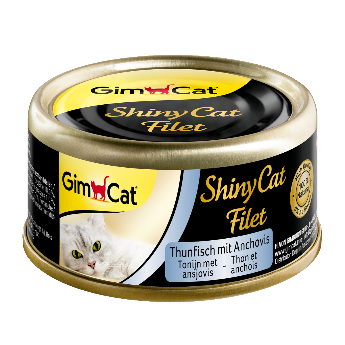 Levně GimCat ShinyCat filé z tuňáka a ančovičky, 6 x 70 g 6x70g