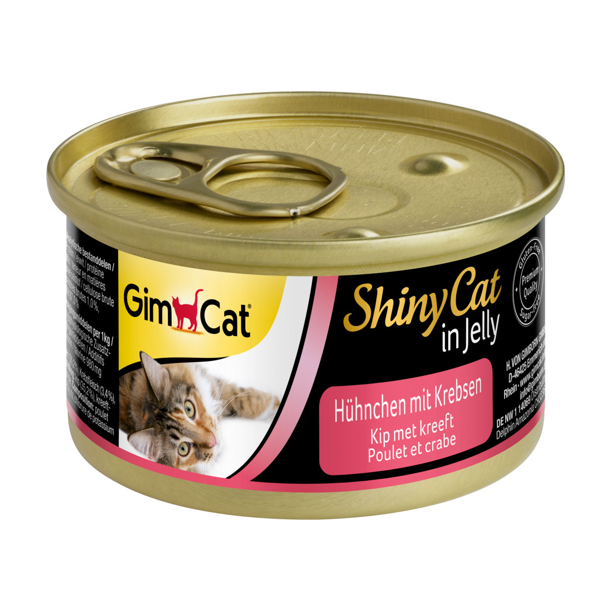 GimCat ShinyCat v želé, 24 x 70 g Kuře s kraby
