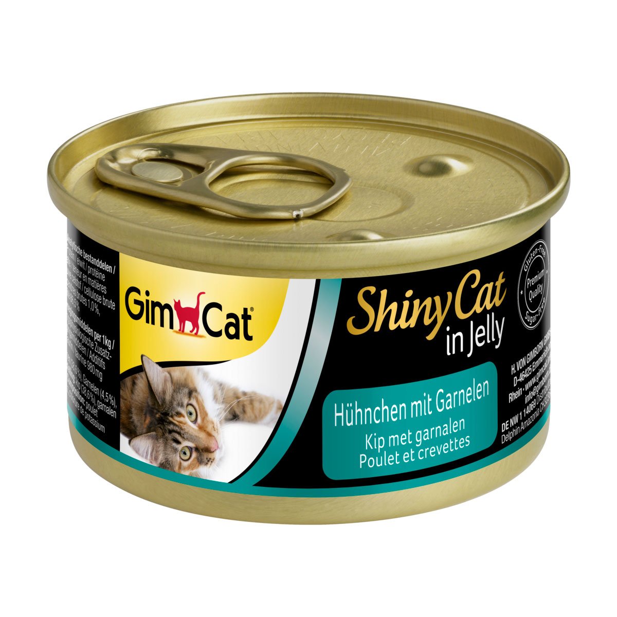 GimCat ShinyCat v želé, 24 x 70 g Kuře s krevetami