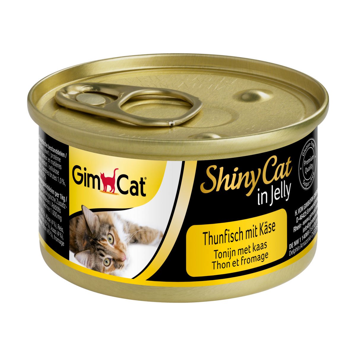 GimCat ShinyCat v želé s tuňákem a sýrem 24 × 70 g
