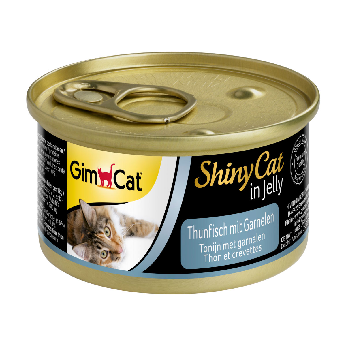 GimCat ShinyCat v želé, 24 x 70 g Tuňák s krevetami
