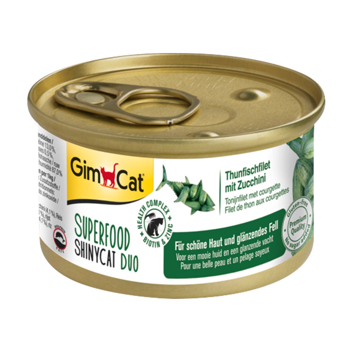GimCat Superfood ShinyCat Duo tuňákový filet s cuketou 24 × 70 g