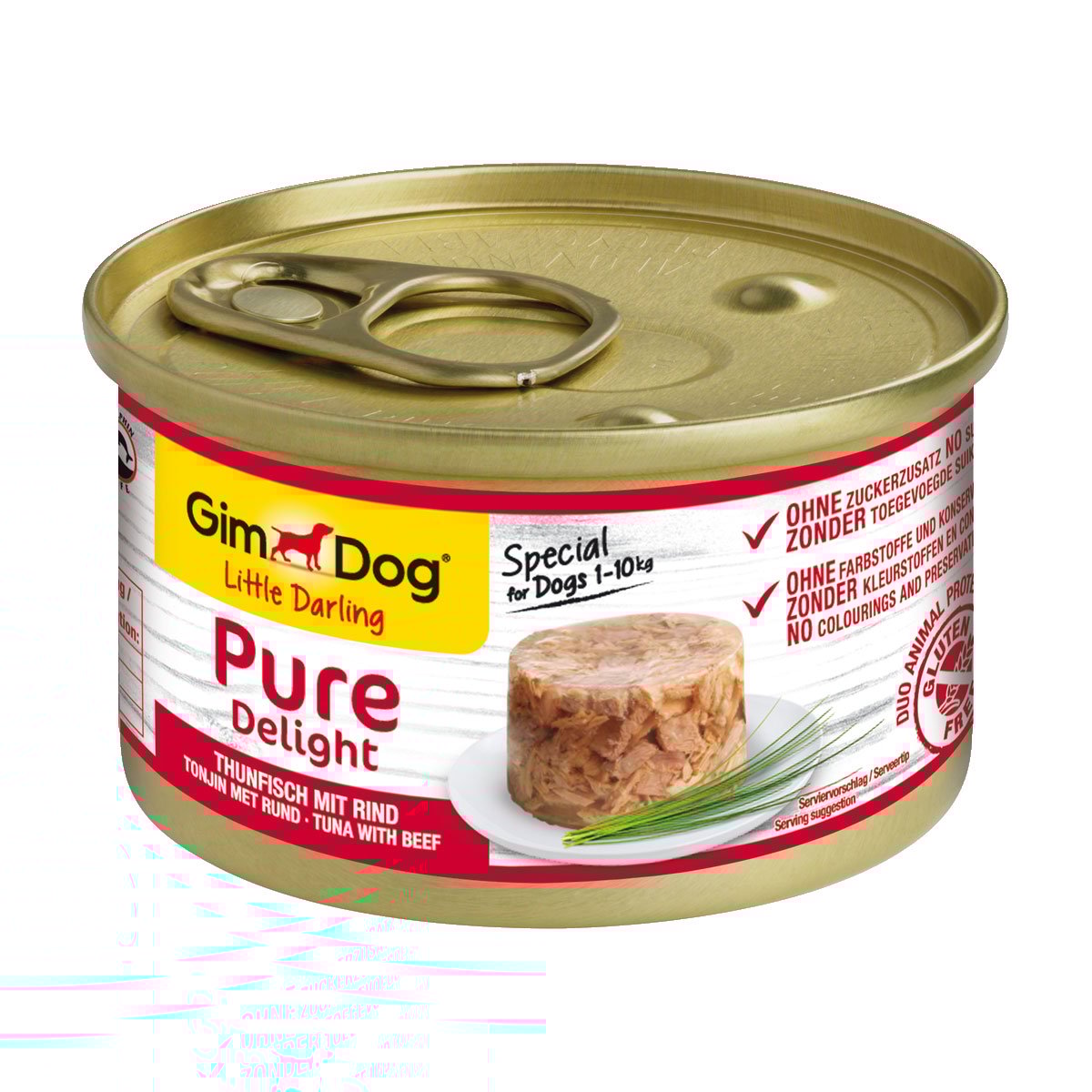 GimDog Little Darling Pure Delight s tuňákem a hovězím masem 12 × 85 g