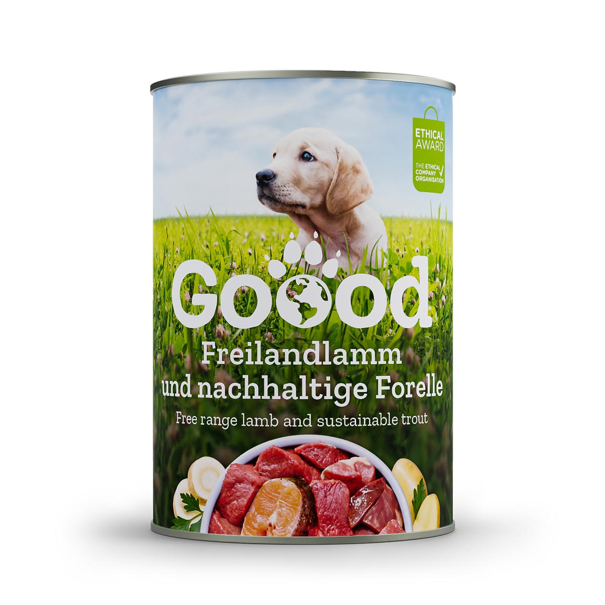 Goood Junior jehněčí z volného chovu a udržitelný pstruh 12 × 400 g