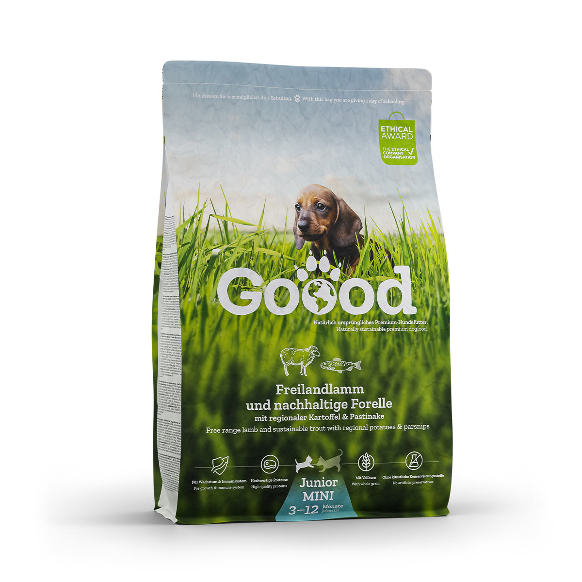 Levně Goood Mini Junior jehněčí z volného chovu a udržitelný pstruh 1,8 kg