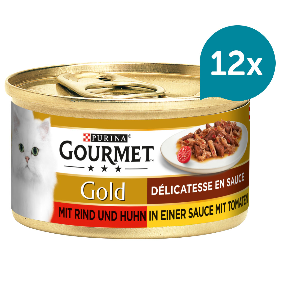 GOURMET Gold Délicatesse en Sauce mit Rind und Huhn 12x85g